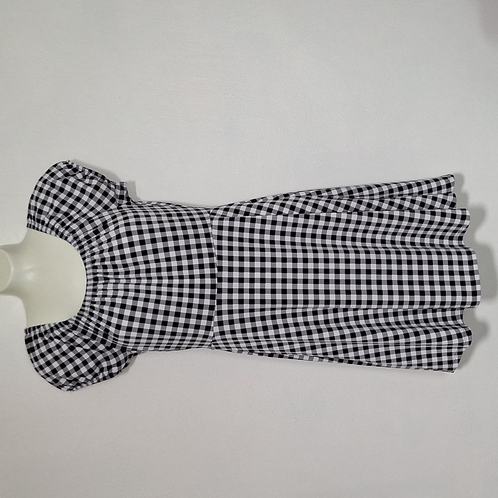 Express A-Line Cap Sleeve Checkered Dress